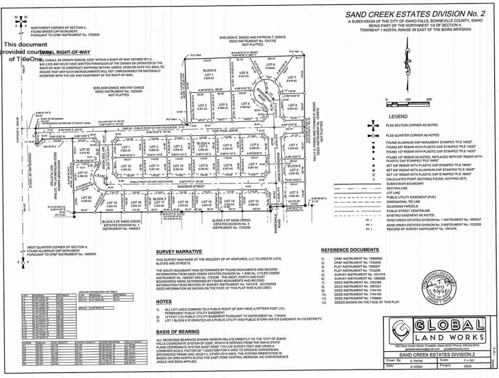 Sand Creek Estates Div 2 - Plat Map